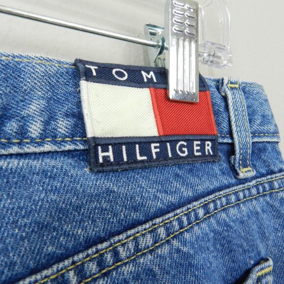Vintage 90s Y2K Tommy Hilfiger Jeans Sz 15 32 Blue Denim High Rise Straight USA - Picture 11 of 13